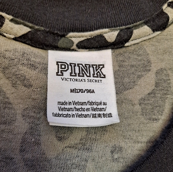 Pink animal print racer back curved hem tank top - Picture 6 of 6